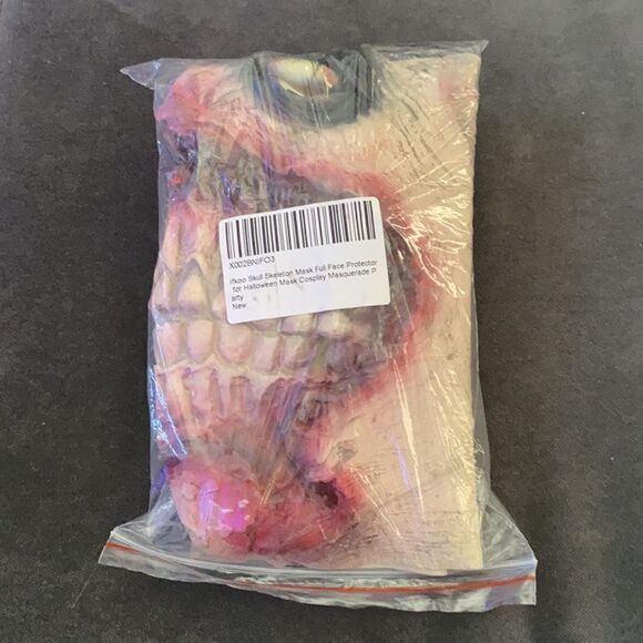 Scary Skull/Skeleton Full Head Mask Halloween Costume One Size NEW - Picture 5 of 5